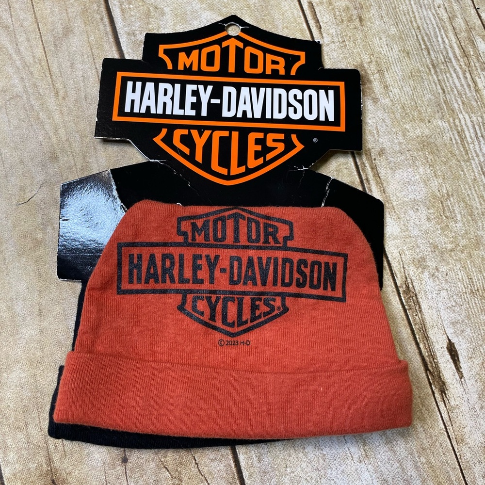 Harley-Davison NWT Baby 2fer Beanies Caps Hats